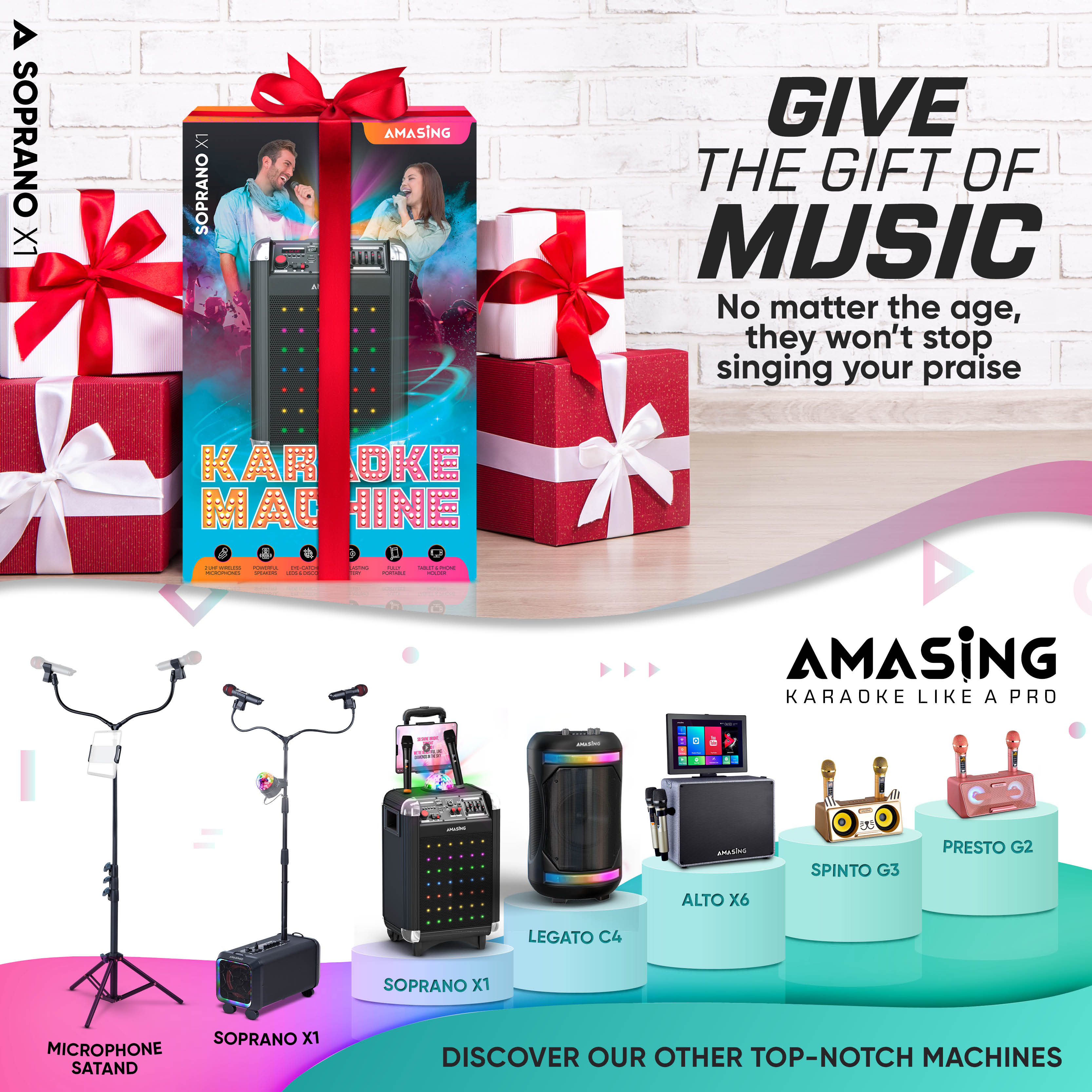 Amasing Karaoke Machine Bluetooth Portable Pa Speaker System 2 Wireless Dual Microphones Walmart Com Walmart Com