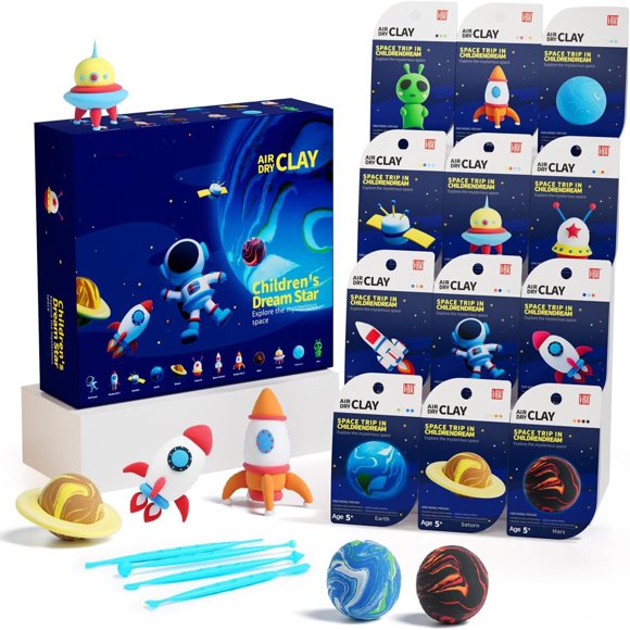 Toytexx Kit de pâte à modeler à séchage à l'air libre, 12 adorables pâtes à modeler sur le thème des animaux avec outils et instructions – Cadeau éducatif et non toxique pour les 5 ans et plus