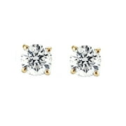 1/4ct tw Round Diamond Stud earrings in 14K Yellow Gold
