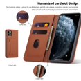 thumbnail image 4 of Dteck Case for Apple iPhone 11 Pro 5.8-inch, Luxury Magnetic Skin-Friendly Feel Leather Card Holder Wallet Case Folio Kickstand Cover,Brown, 4 of 8