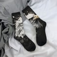 thumbnail image 5 of Fuzoiu Ink Style Bald Eagle Print Athletic Crew Socks for Men & Women,Casual Crew Socks,Above Ankle Crew Socks for Business, Casual, 5 of 6