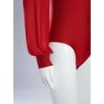 thumbnail image 5 of Nyeemya Kids Girls One Shoulder Long Sleeve Ballet Dance Leotard Gymnastics Bodysuit Shirt Top Burgundy 14, 5 of 7
