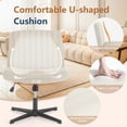 thumbnail image 4 of Criss Cross Chair, Cross Legged Office Chair, Wide Comfty Desk Chair, No Wheels Armless Computer Task Chair, Swivel Fabric Vanity Home Chair, Height Adjustable, 4 of 9