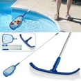 thumbnail image 1 of Kit de Nettoyage de Piscine Robuste - Brosse et Filet avec Poteau Détachable - Brosse à Poils à Maille Fine, 1 of 11