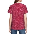 thumbnail image 7 of Wukai Red Glitter Youth Unisex Short Sleeve T-Shirt for Boys, Girls, Teens, and Kids-Medium, 7 of 7