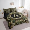 thumbnail image 2 of Erosebridal Green Brown Camouflage Twin Bedding Sets 7-Piece For Boys Teens,Personalized Initial A Bedding Comforter Set,Black Reversible, 2 of 6
