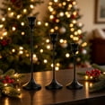 thumbnail image 4 of Luckky 3Pcs Black Gothic Taper Candle Holders Set, Vintage Metal Candle Stand, Decorative Candlesticks for Halloween Christmas Party, Mantel Dinner Table Home Decor, 4 of 5