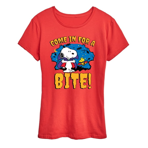 Peanuts - Snoopy Come In For A Bite - Women's Short Sleeve Graphic T-Shirt
