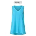 thumbnail image 6 of Xuanfei Women Solid Color V Neck Ruched Sleeveless Tunic Tank Top, 6 of 7
