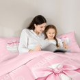 thumbnail image 5 of Manfei Pink Bowknot 7-Piece King Bedding,3D Cartoon Volleyball Pattern King Bed in a Bag,Pink Reversible, 5 of 7