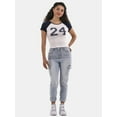 thumbnail image 3 of No Boundaries Graphic Raglan Baby Tee with Short Sleeves, Women's, 3 of 5