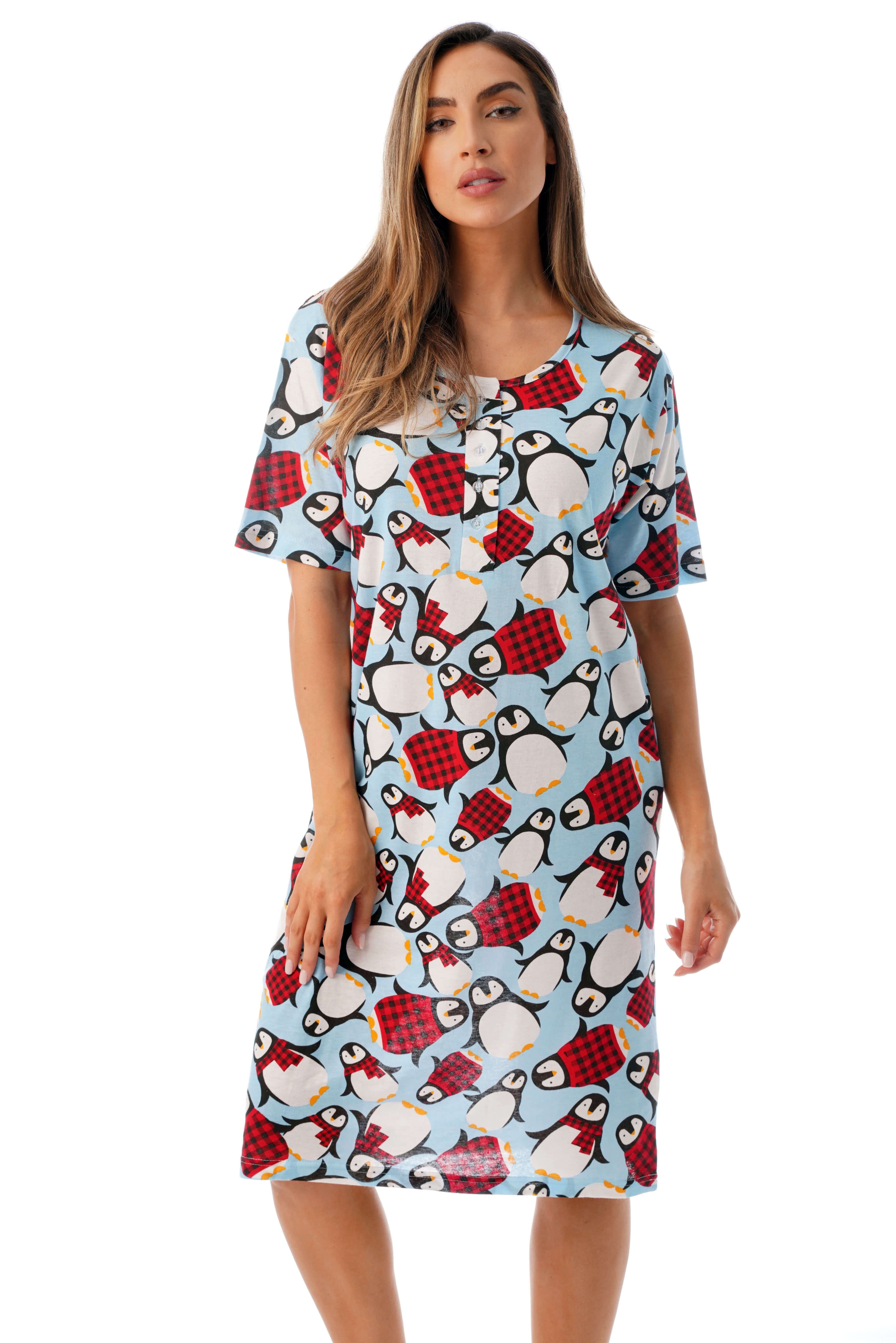 Just Love 4360 10005 S Just Love Short Sleeve Nightgown Sleep Dress For Women Sleepwear Blue 