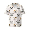 thumbnail image 3 of Cauagu Bulldog Face Men's Short Sleeve Button Down Hawaiian Shirt for Men Bowling Shirts Casual Summer Beach Shirt,Medium, 3 of 6