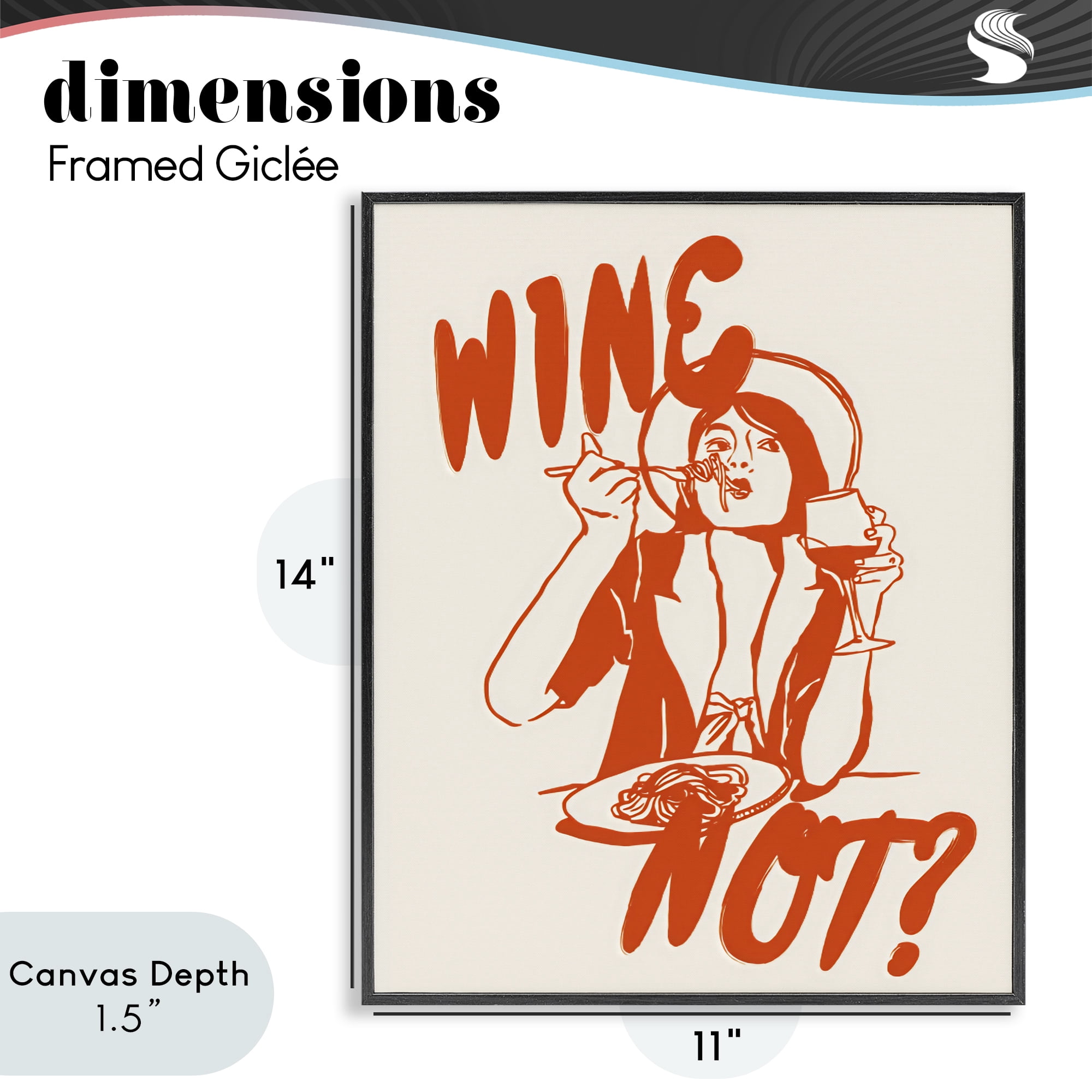 Stupell Industries Wine Not Retro Meal Time Black Framed Giclee Art, design by The Prints Vibe