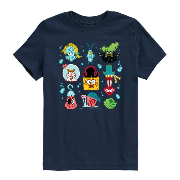 The Spongebob Movie: Search For Squarepants - Grid - Youth Short Sleeve Graphic T-Shirt
