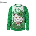 thumbnail image 4 of Sudaderas del Día de San Patricio para hombre, chándal de cuello redondo, jerséis Unisex, ropa de calle Harajuku, atuendo de Anime chino, ropa para hombre, 4 of 4
