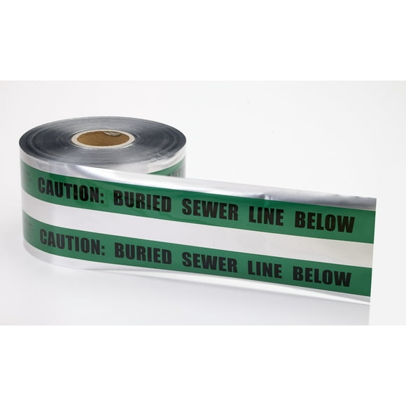 Mutual 17774 Ruban de Marquage Détectable pour Canalisation Souterraine en Polyéthylène, 1000 Pieds Longueur x 6 Pouces Largeur, Vert