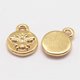 thumbnail image 1 of Brass Charms Cadmium Free & Nickel Free & Lead Free Flat Round with Bee Real 18K Gold Plated 10x8x1.5mm Hole: 1mm, 1 of 1