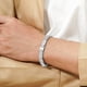 thumbnail image 5 of JeenMata Pulsera de eslabones de plata para hombre - Joyería elegante y moderna entrelazada, 5 of 6
