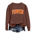 thumbnail image 6 of CAIVO Women Crew Neck Casual Letter Pumpkin Print Loose Sweatshirt Fashion Halloween Autumn Winter Tops For Daily Wear Long Sleeve Pullover Relaxed Fit Fall Streetwear, 6 of 6