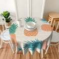 thumbnail image 2 of Pineapple Tablecloth Round Table Cloths 60 Inch Wrinkle Resistant Picnic Table Covers Washable Polyester for Holiday Kitchen Party Picnic, 2 of 6