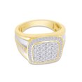 thumbnail image 3 of AFFY 1/2 Carat White Natural Diamond Two Tone Cluster Miracle Set Anniversary Men's Ring In 14K Yellow Gold Over Sterling Silver (0.5 Cttw) Ring Size-14, 3 of 3