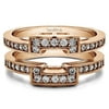 10k Solid Gold White Sapphire Square Halo Style Ring Guard (0.5ctw)