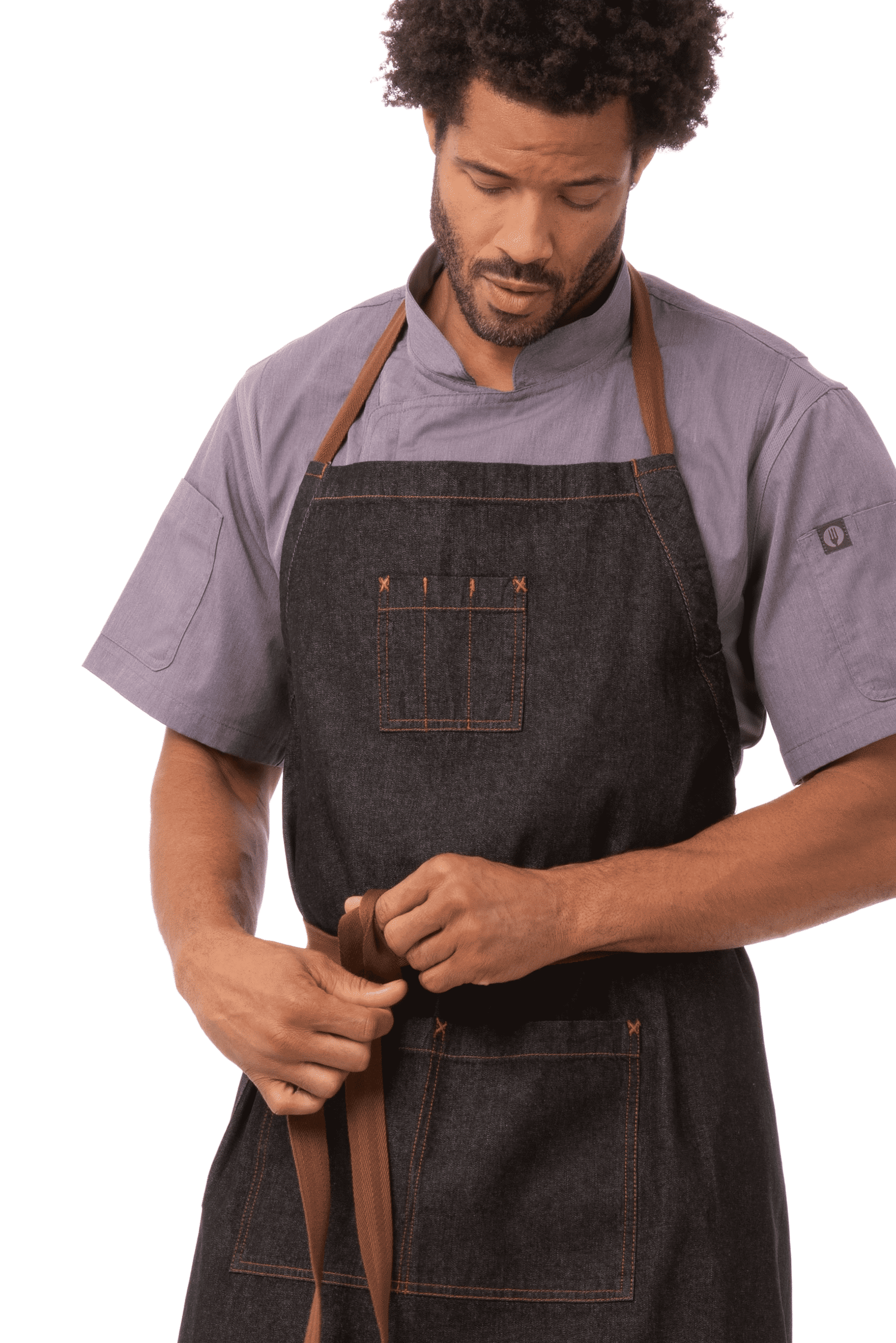 Chef Works Unisex Memphis Chefs Bib Apron, Black , One Size