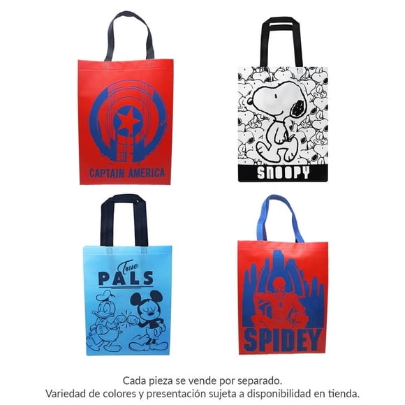 Bolsa para Compras reusable Prichos Disney Tejida de 8 cm con personajes para niños Varios Modelos 1 pieza