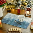 thumbnail image 3 of mubwai Xmas Trees Winter Placemats Set of 4, 12x18 Inch Seasonal Blue Christmas Table Mats for Party Kitchen Dining Decoration, 3 of 7