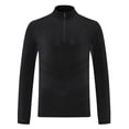 thumbnail image 1 of Dagugfen Hauts pour Hommes Fermeture Éclair Col en V Manches Longues Imprimé Filet Serré Léger Gym Mode, 1 of 3