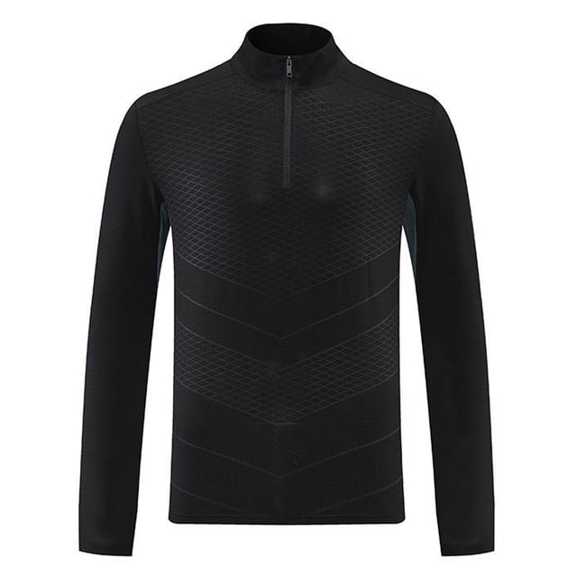Dagugfen Hauts pour Hommes Fermeture Éclair Col en V Manches Longues Imprimé Filet Serré Léger Gym Mode