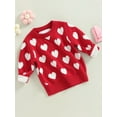 Valentine's Day Toddler Kid Girls Sweaters Long Sleeve Heart Print Knit