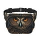 thumbnail image 1 of Fotbe Classical Style Brown Owl Cangurera Cuadrada con Estampado de Doble Capa, Bolsa de Cintura Ajustable Mini para Hombres y Mujeres, 1 of 9
