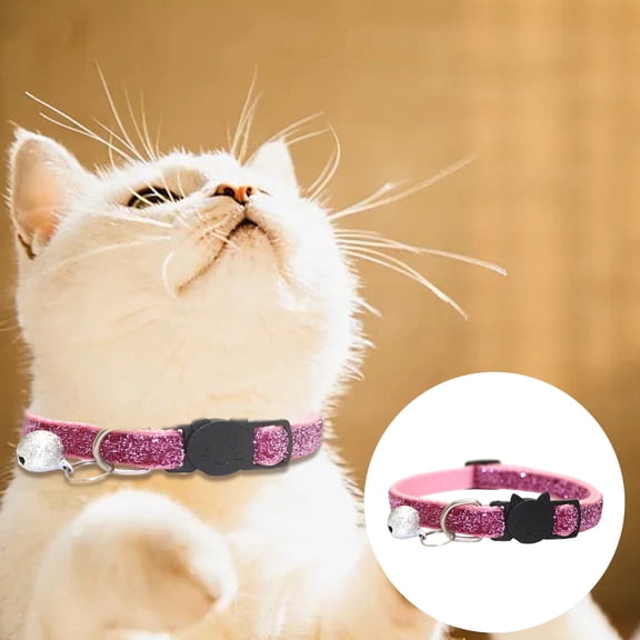 Sequin Adjustable Cat Collar Breathable Comfort Pet Accessory for Kitty