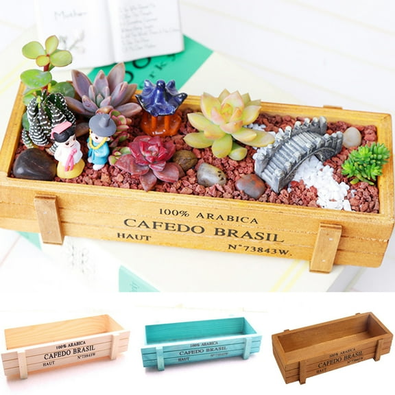 Cheers.US Wood Planter Box Wood Rectangular Planter Whitewashed Wooden Planter Boxes Indoor Decorative Rustic Wooden Box with Inner Plastic Box Floral Boxes for Window Succulent Herb