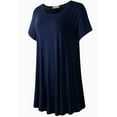 thumbnail image 5 of LARACE Casual Loose Tunic Blouse Tops For Women Short Sleeve Shirt Tops Ladies Blouse T Shirt Navy Blue 1X, 5 of 9