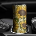 thumbnail image 3 of Sunflowers 20 Oz Skinny Tumbler with Lid and Straw - Double Wall Vacuum Insulated Tumbler- Birthday Gifts for Mom Sister Friends Women, 3 of 7