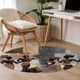 thumbnail image 4 of Round Rugs 4Ft, Black Brown Girls Boho Round Area Rug Washable Indoor Throw Carpet, Grey Vintage Ethnic Abstract Art Soft Non Slip Circle Rug for Kitchen Nursery Room Home Decor Aesthetic, 4 of 8