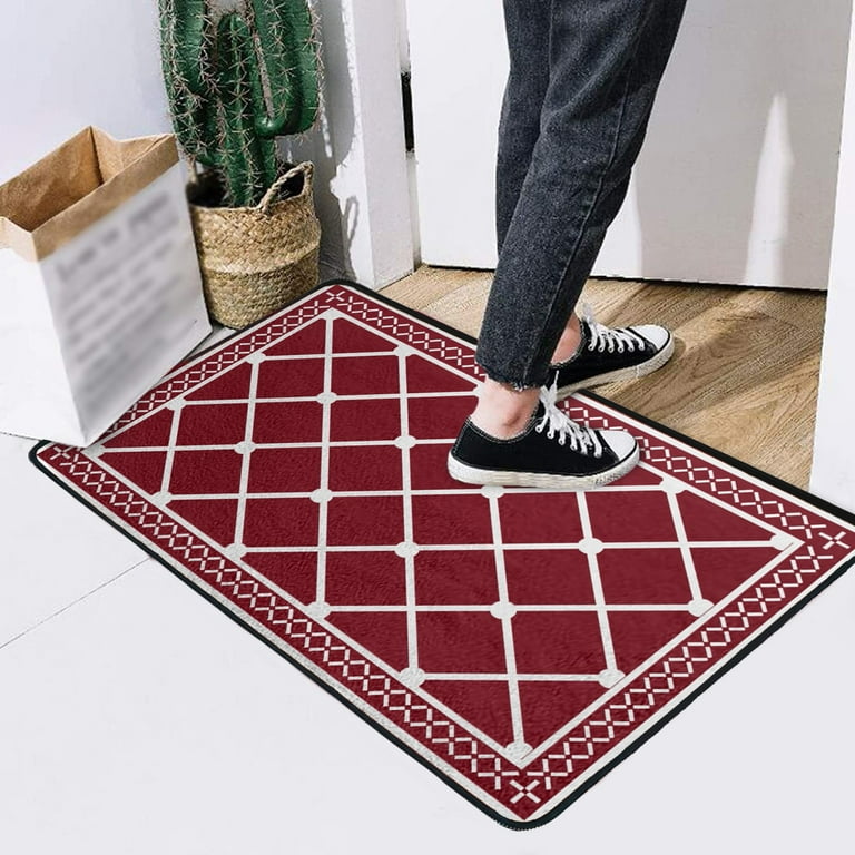 Dtydtpe Carpet Door Mat Indoor Outdoor Non-Slip Low-Profile Design Floor Mat  Carpet Durable Trap Dirt and Front Door Welcome Mat Entry Mats 