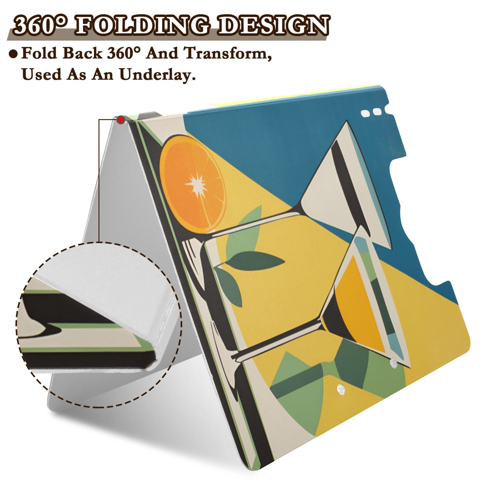 FORMRS A4 Clipboard Folder with Pen Holder Horizontal Foldable School Office Binder, Yellow Glasses