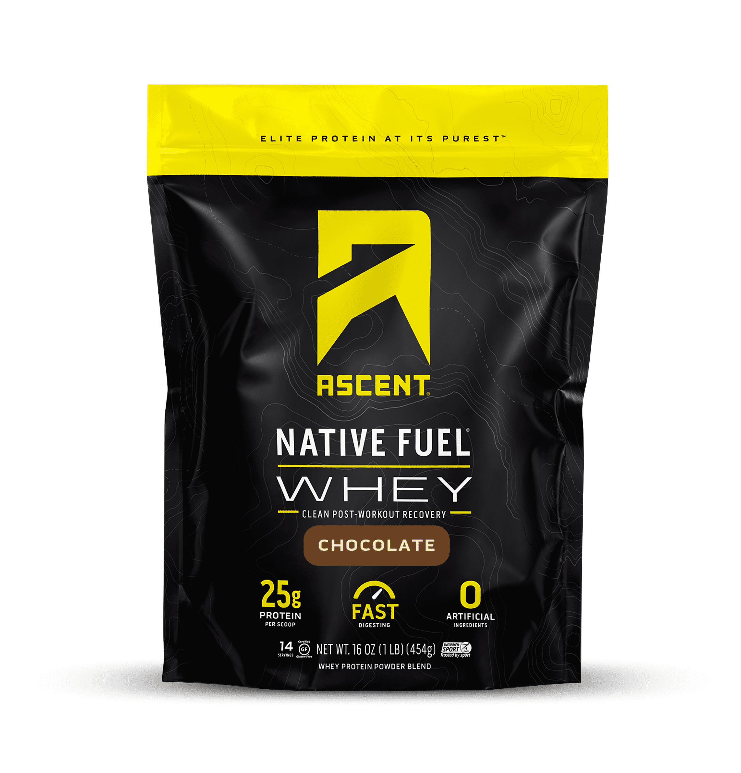 Ascent Native Fuel Whey Protein Powder, Chocolate, 1 lb