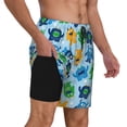 thumbnail image 2 of Kdxio Cartoon Monster Print Men'S Swim Trunks With Compression Liner 7 Inch Inseam Quick Dry Swim Shorts, 2 of 7