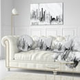 thumbnail image 3 of Designart Seattle Black Silhouette - Cityscape Painting Throw Pillow - 12x20, 3 of 5