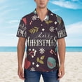 thumbnail image 4 of Lsque Merry Christmas pattern Hawaiian Shirt for Men, Unisex Summer Beach Casual Short Sleeve Button Down Shirts-Small, 4 of 9