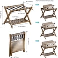 thumbnail image 5 of YANGLI 2-Pack Foldable Bamboo Luggage Rack with Storage Shelf, Heavy-Duty Suitcase Stand, Walnut Finish, for Guest Room & Hotel, 5 of 5