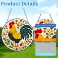 thumbnail image 2 of Rooster in Flowers Stained Glass Suncatcher Colored Handmade Window Hangings Glass Suncatcher Crafts Kits for Indoor Garden Christmas Decor and Memorial 16x16cm(1), 2 of 7
