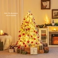 thumbnail image 2 of Patiojoy 4.5 FT Snow Flocked Christmas Tree Hinged Pre-lit Xmas Tree with Branch Tips Warm White LED Lights, 2 of 10