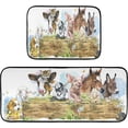 thumbnail image 2 of Washable Kitchen Rugs Set 2 Piece Farm Animals Cow Sheep Pig Rabbit Anti Fatigue Floor Mats Bathroom Carpet, 27"x19" and 47"x19", 2 of 6
