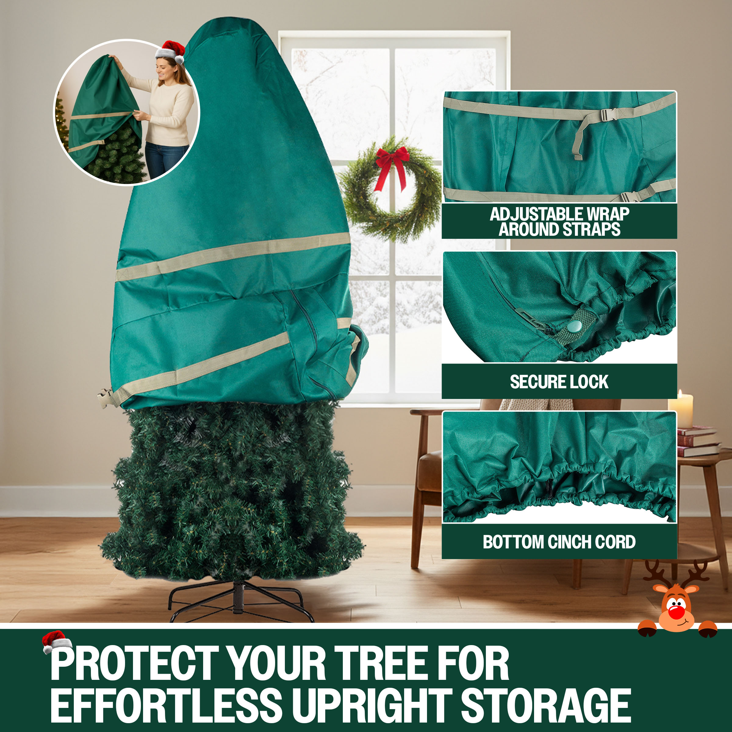Tiny Tim Totes 9ft Upright Christmas Tree Storage Bag photo 7